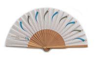 VENTAGLIO IN LEGNO VERNICIATO E COTONE